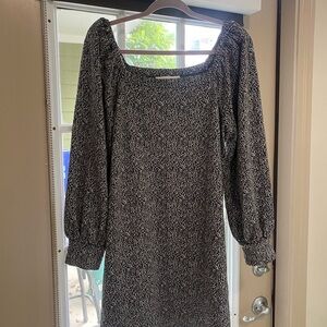 Elegant Black and White Patterned Dress